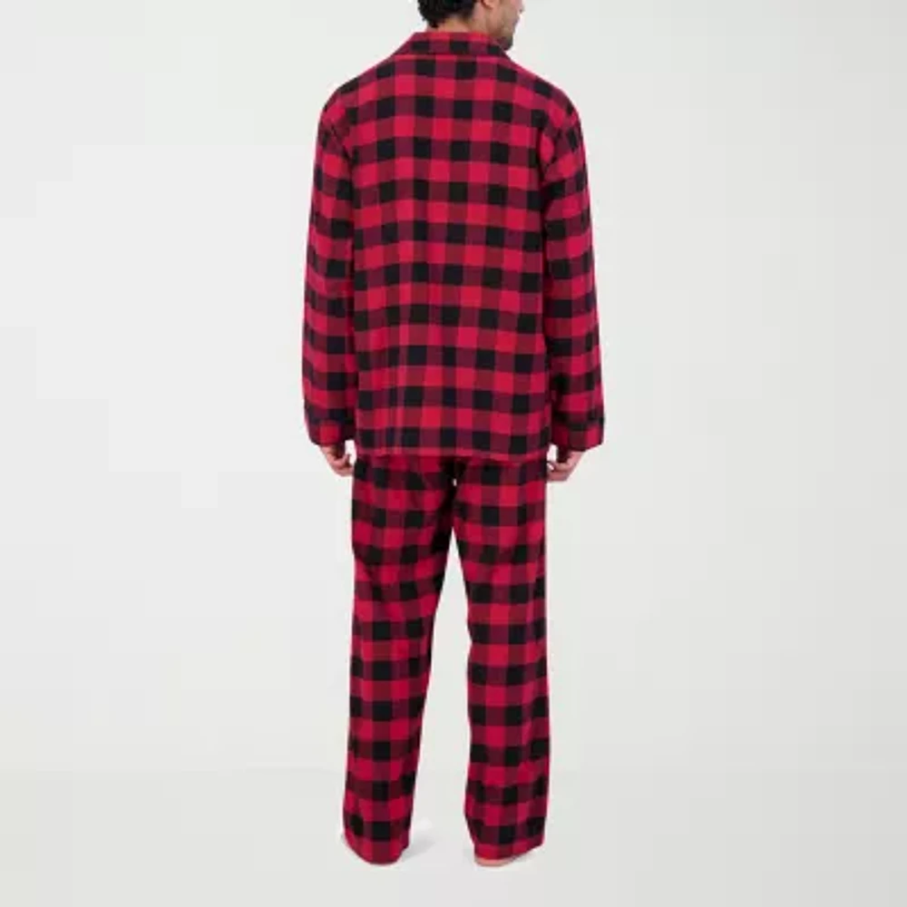 Hanes Mens Big and Tall Round Neck Long Sleeve 2-pc. Pant Pajama Set