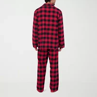 Hanes Mens Big and Tall Round Neck Long Sleeve 2-pc. Pant Pajama Set