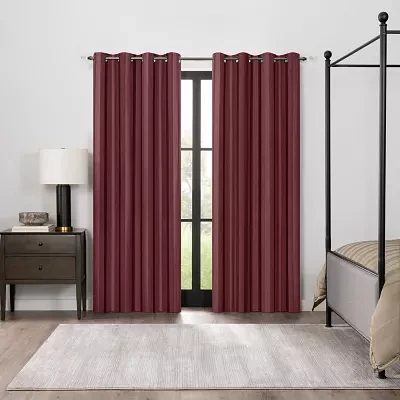 Fieldcrest Heritage Classic Stripe Grommet Top Energy Saving 100% Blackout Single Curtain Panels