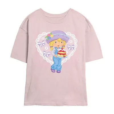 Juniors Strawberry Shortcake Angelcake Tee Womens Crew Neck Short Sleeve Graphic T-Shirt