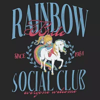 Juniors Rainbow Brite Social Club Womens Crew Neck Long Sleeve Sweatshirt