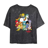 Juniors Rainbow Brite And Friends Cropped Tee Womens Crew Neck Short Sleeve Graphic T-Shirt