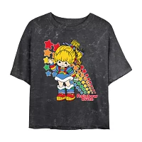 Juniors Rainbow Brite Cropped Tee Womens Crew Neck Short Sleeve Graphic T-Shirt