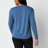 Xersion Womens Soft French Terry Crew Neck Long Sleeve Sweatshirt