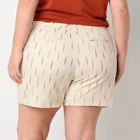 a.n.a Womens 6" Mid Rise Chino Short-Plus