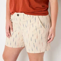 a.n.a Womens 6" Mid Rise Chino Short-Plus