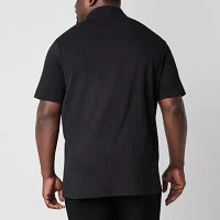 Shaquille O'Neal XLG Ribbed Big and Tall Mens Mock Neck Short Sleeve T-Shirt