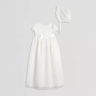 Mia & Mimi Baby Girls Christening 2-pc. Short Sleeve Puffed A-Line Dress