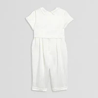 Mia & Mimi Christening Baby Boys 3-pc. Short Sleeve Romper