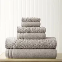 Pacific Coast Textiles Jacquard Solid 6-pc. Bath Towel Set