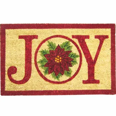 Joy Poinsettia Doormat