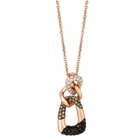 LIMITED QUANTITIES Le Vian Grand Sample Sale™ Pendant featuring Black Diamonds, Chocolate Diamonds®, Vanilla Diamonds® set in 14K Strawberry Gold®