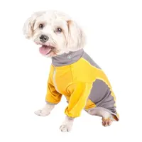 Pet Life ® Active 'Warm-Pup' Heathered Performance 4-Way Stretch Two-Toned Full Body Warm Up