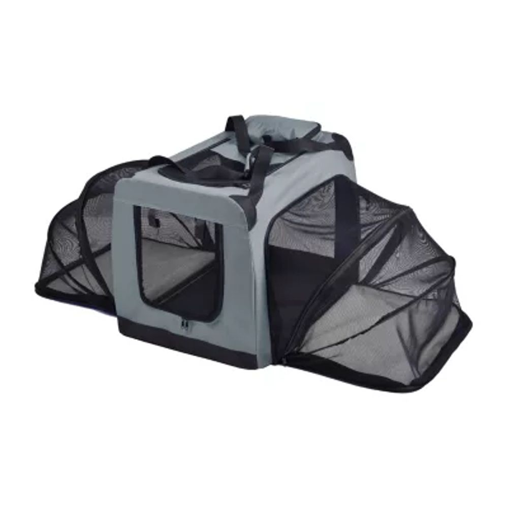 Pet Life Tough-Shell Wheeled Collapsible Final Destination Pet Carrier - Black