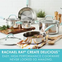 Rachael Ray Create Delicious Stainless Steel 10-pc. Cookware Set