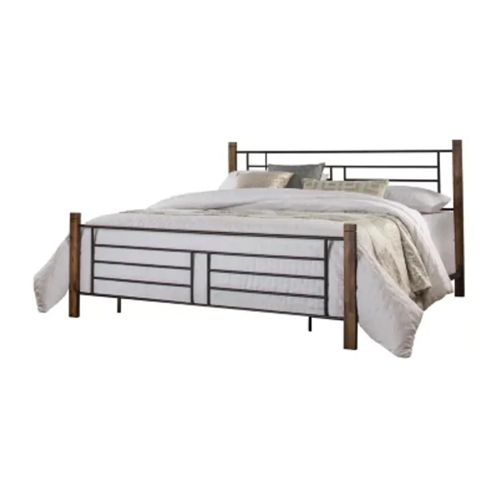 Raymond Metal Bed with Wood Posts