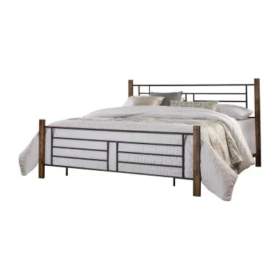 Raymond Metal Bed with Wood Posts