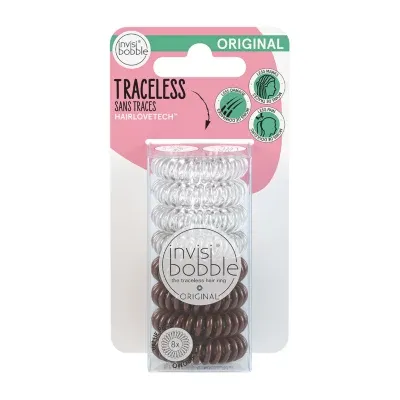 Invisibobble Original Clear And Brown Value Pack 8-pc. Hair Ties