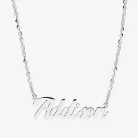 Womens Sterling Silver Name Necklace
