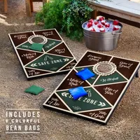 Hammer + Axe Vintage Tipsy Toss Drinking Game, Premium Wood Cornhole With 8 Bean Bags and Carrying Handles