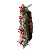 Kurt Adler Flocked Berry Indoor Christmas Wreath