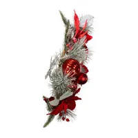 Kurt Adler Berry And Poinsettia Indoor Christmas Wreath