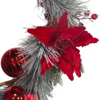 Kurt Adler Berry And Poinsettia Indoor Christmas Wreath