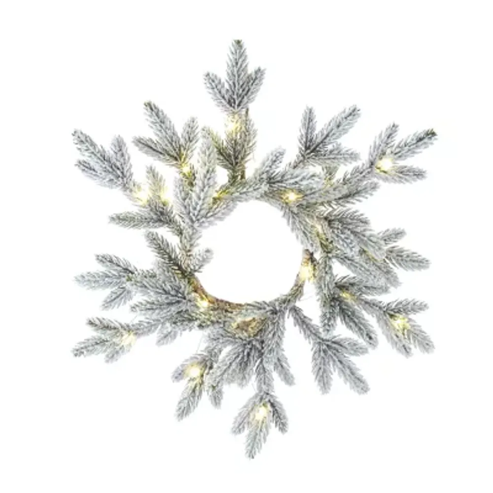 Kurt Adler Flocked Pine Indoor Christmas Wreath