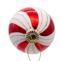 Kurt Adler 80MM Gold Red and White Glass Ball Ornaments 6 Piece Set