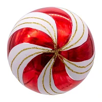Kurt Adler 80MM Gold Red and White Glass Ball Ornaments 6 Piece Set