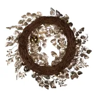 Kurt Adler Champagne Rattan Indoor Christmas Wreath