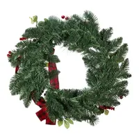 Kurt Adler Berries And Pinecone Ribbon Indoor Christmas Wreath