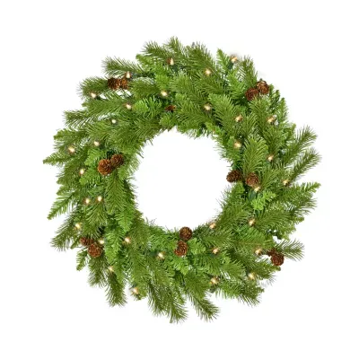 Kurt Adler Clear Pinecone Indoor Outdoor Christmas Wreath