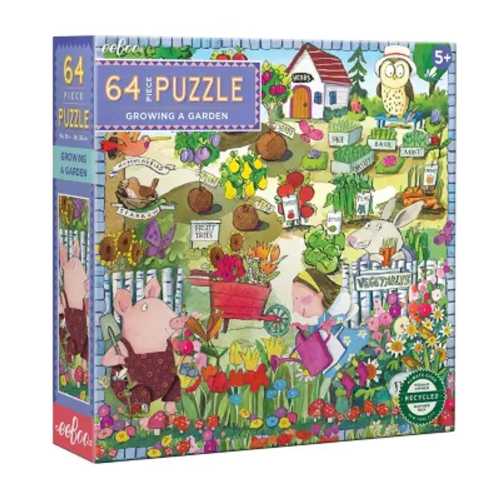 Eeboo Growing A Garden 64 Piece Jigsaw Puzzle Puzzle
