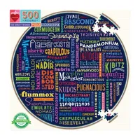 Eeboo Piece And Love 500 100 Great Words Piece Round Circle Jigsaw Puzzle Puzzle