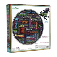 Eeboo Piece And Love 500 100 Great Words Piece Round Circle Jigsaw Puzzle Puzzle