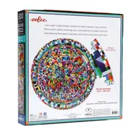 Eeboo Piece And Love Triangle Pattern 500 Piece Round Circle Jigsaw Puzzle Puzzle