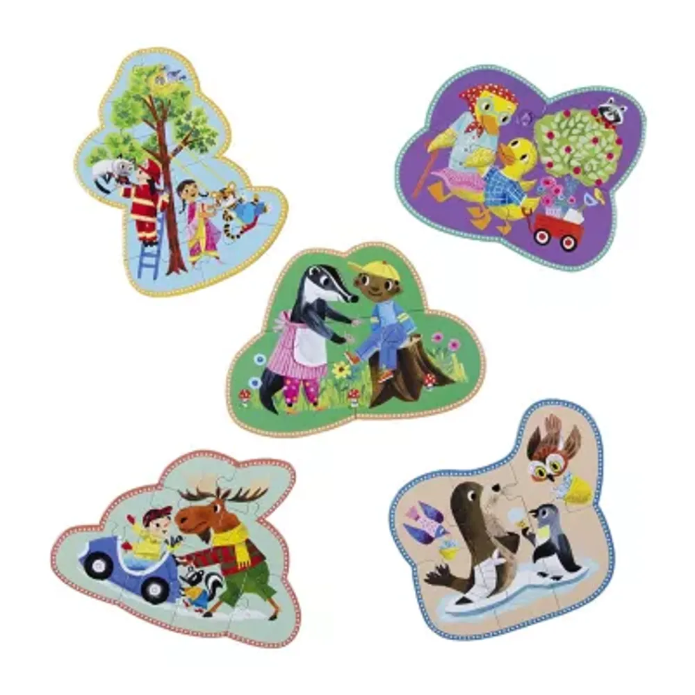 Eeboo Ready To Grow - Together Time Progressive Puzzles Set Of 5  Multi Puzzle