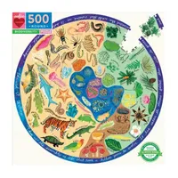 Eeboo Piece And Love Biodiversity 500 Piece Adult Round Jigsaw Puzzle Puzzle