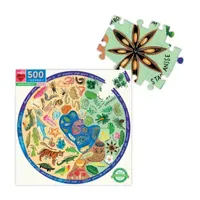 Eeboo Piece And Love Biodiversity 500 Piece Adult Round Jigsaw Puzzle Puzzle