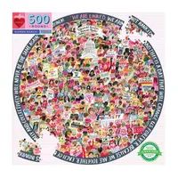 Eeboo Piece And Love Women March! 500 Piece Round  Circle Jigsaw Puzzle Puzzle