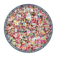 Eeboo Piece And Love Women March! 500 Piece Round  Circle Jigsaw Puzzle Puzzle