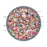 Eeboo Piece And Love Women March! 500 Piece Round  Circle Jigsaw Puzzle Puzzle