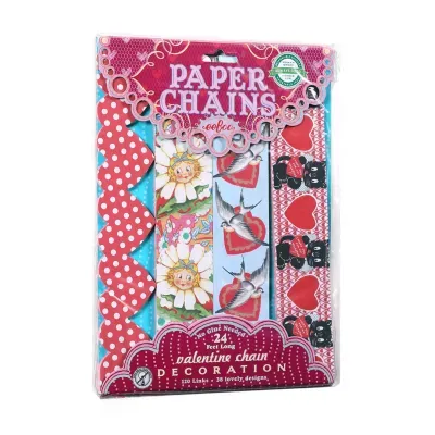 Eeboo Valentine Paper Chain - 120 Links Paper Craft