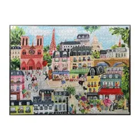 Eeboo Piece And Love Paris In A Day 1000 Pc Rectangle Puzzle  28 X 21 When Finished Puzzle