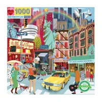 Eeboo Piece And Love New York Life 1000 Piece Square Adult Jigsaw Puzzle  23 X 23 When Finished Puzzle