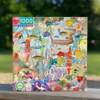 Eeboo Piece And Love Gems And Fish 1000 Piece Square Jigsaw Puzzle  23" X 23" Square Puzzle