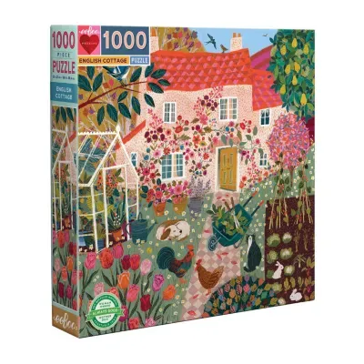 Eeboo Piece And Love English Cottage 1000 Piece Square Jigsaw Puzzle  23" X 23" Square Puzzle