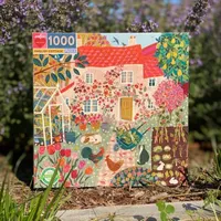 Eeboo Piece And Love English Cottage 1000 Piece Square Jigsaw Puzzle  23" X 23" Square Puzzle