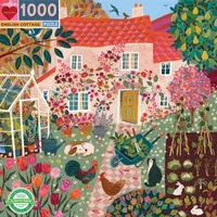 Eeboo Piece And Love English Cottage 1000 Piece Square Jigsaw Puzzle  23" X 23" Square Puzzle